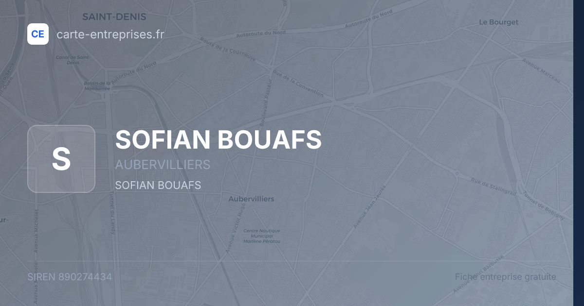SOFIAN BOUAFS — 890274434 — fiche entreprise