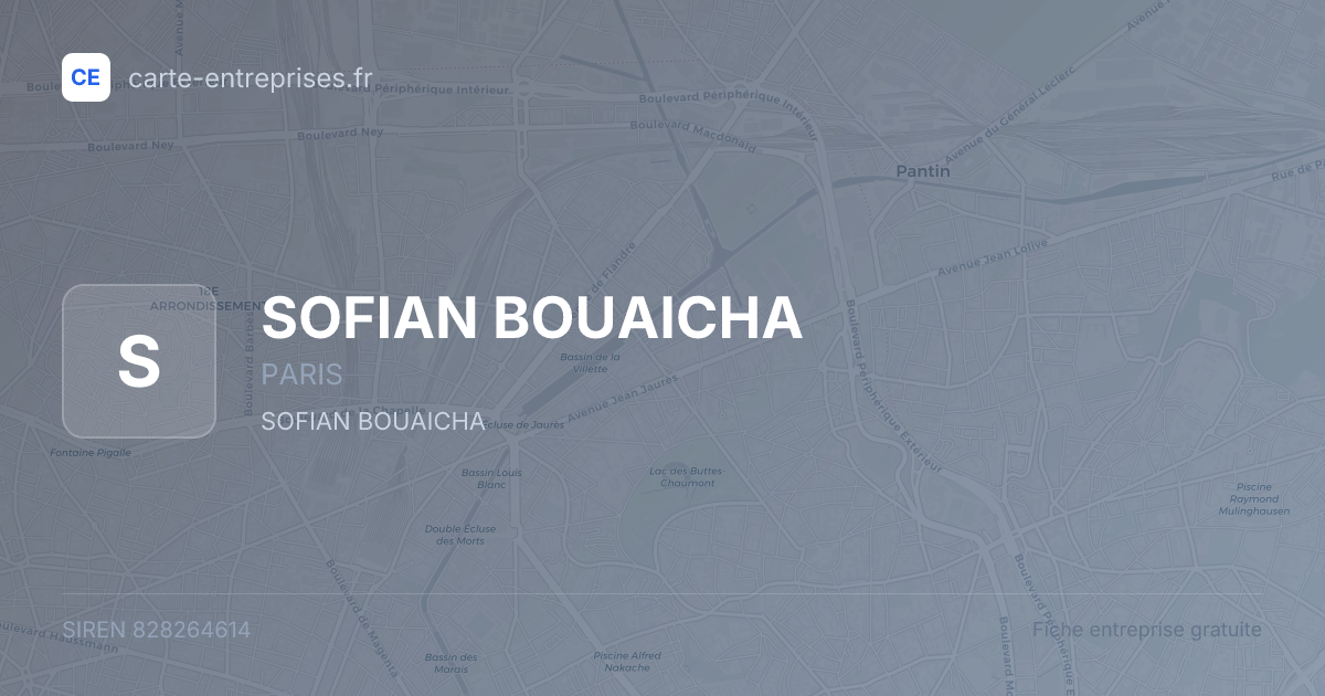 SOFIAN BOUAICHA — 828264614 — fiche entreprise