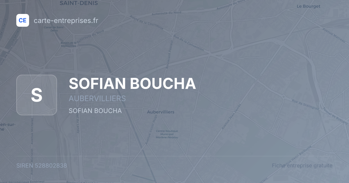 SOFIAN BOUCHA — 528802838 — fiche entreprise