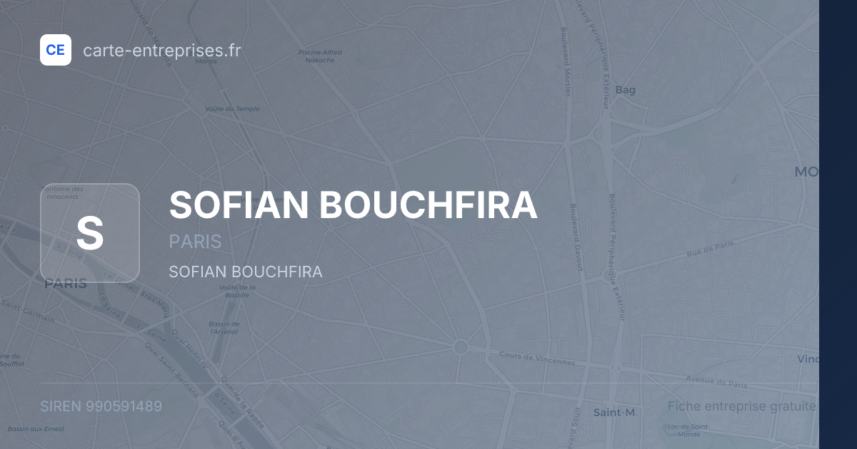 SOFIAN BOUCHFIRA — 990591489 — fiche entreprise