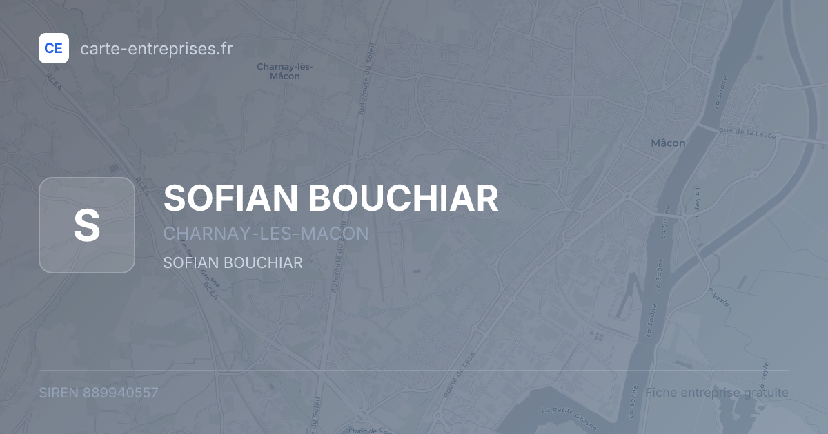 SOFIAN BOUCHIAR — 889940557 — fiche entreprise