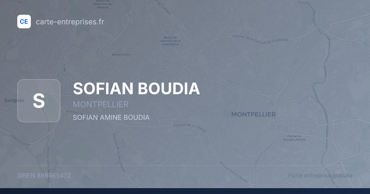 SOFIAN BOUDIA — 888965472 — fiche entreprise