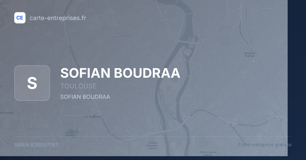 SOFIAN BOUDRAA — 838097061 — fiche entreprise