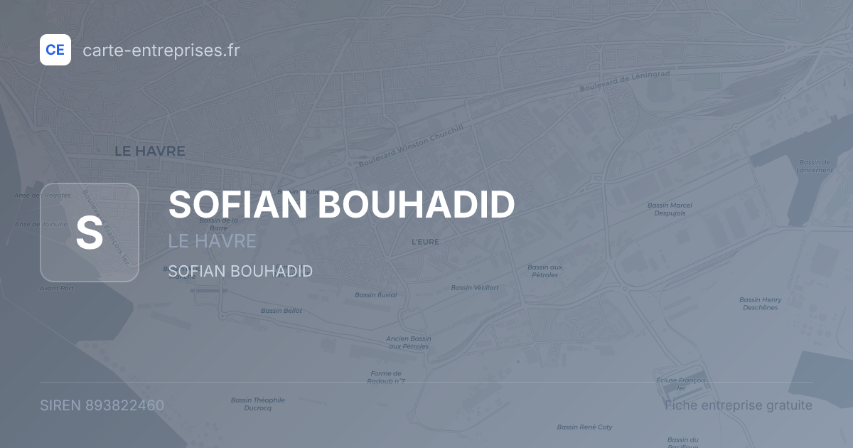 SOFIAN BOUHADID — 893822460 — fiche entreprise
