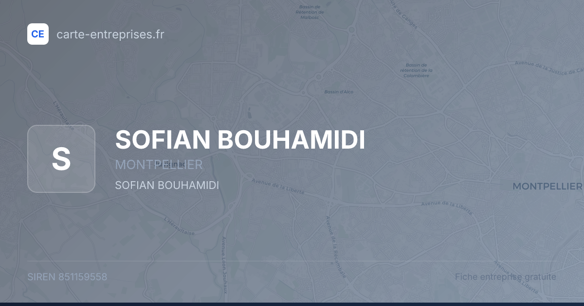 SOFIAN BOUHAMIDI — 851159558 — fiche entreprise