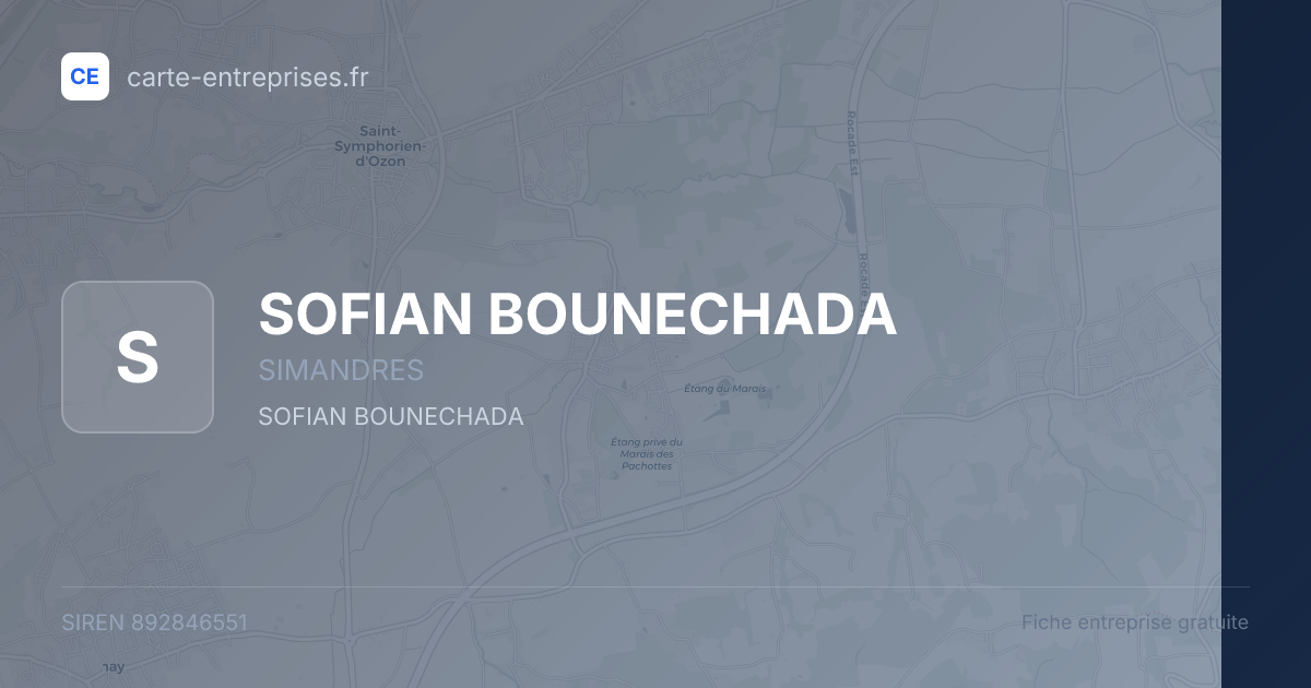SOFIAN BOUNECHADA — 892846551 — fiche entreprise