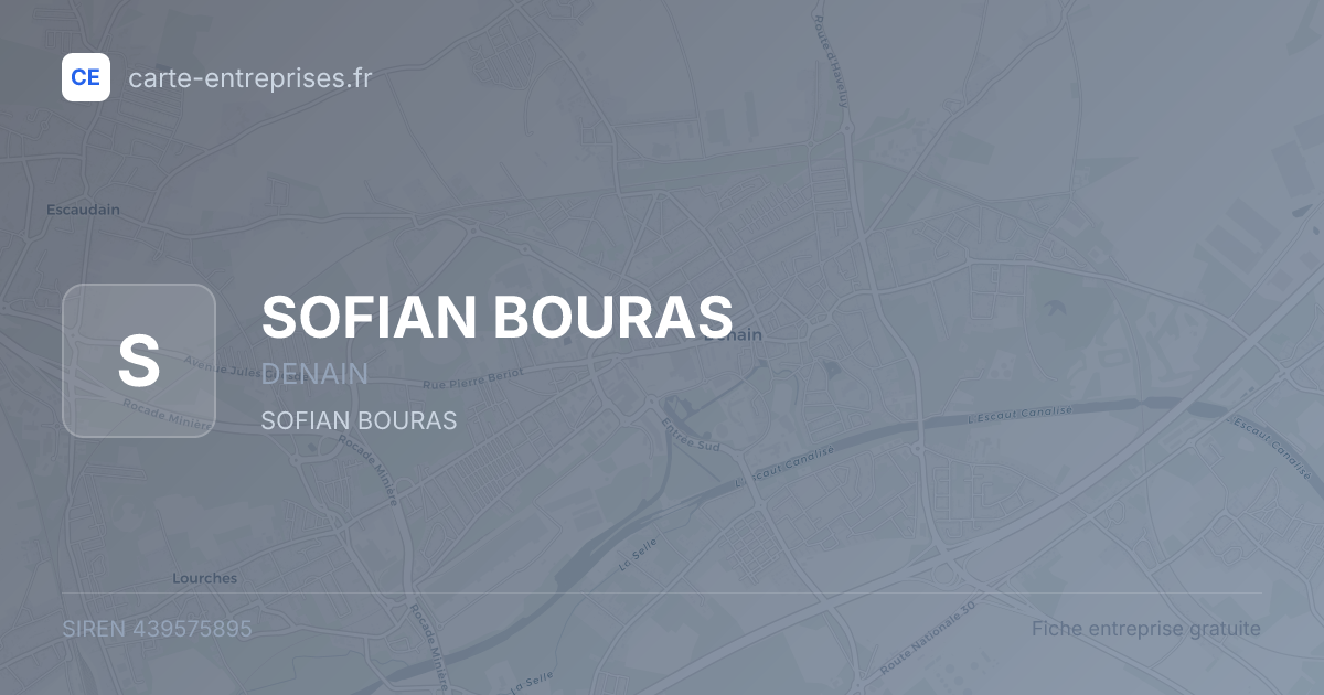 SOFIAN BOURAS — 439575895 — fiche entreprise