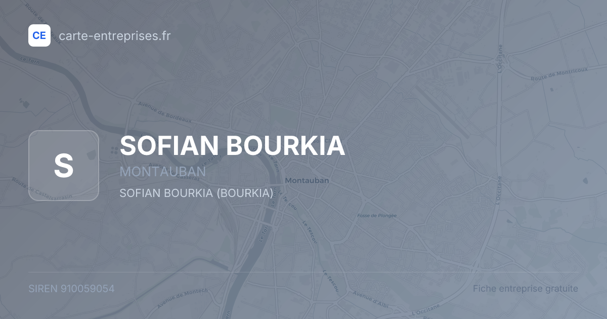 SOFIAN BOURKIA — 910059054 — fiche entreprise