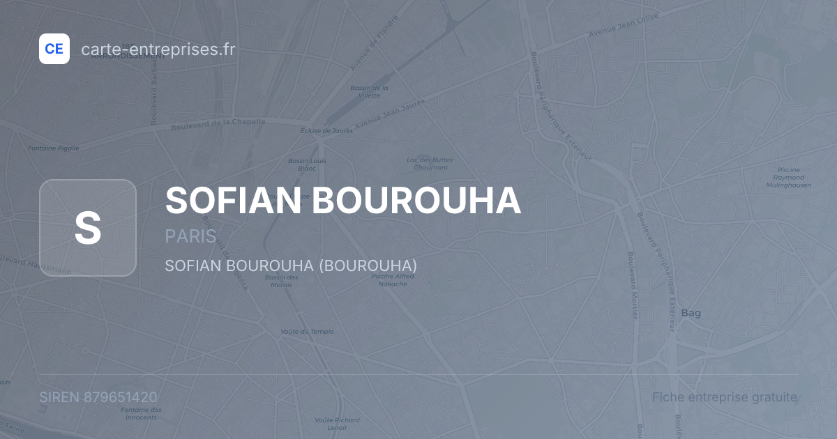 SOFIAN BOUROUHA — 879651420 — fiche entreprise