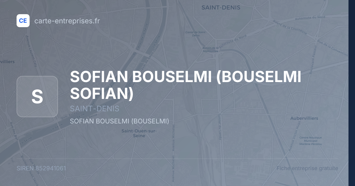 SOFIAN BOUSELMI (BOUSELMI SOFIAN) — 852941061 — fiche entreprise