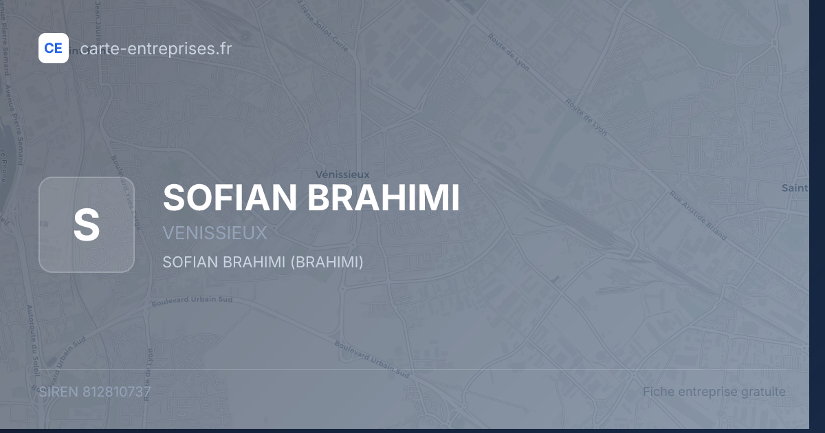 SOFIAN BRAHIMI — 812810737 — fiche entreprise