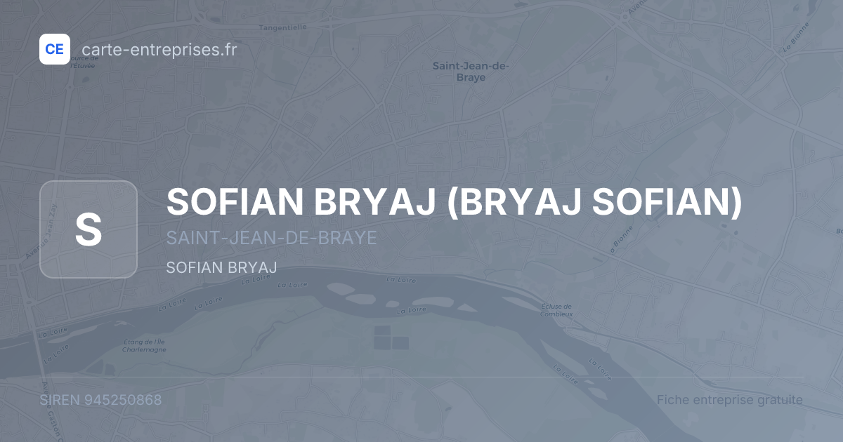 SOFIAN BRYAJ (BRYAJ SOFIAN) — 945250868 — fiche entreprise