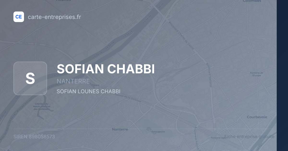 SOFIAN CHABBI — 898058573 — fiche entreprise