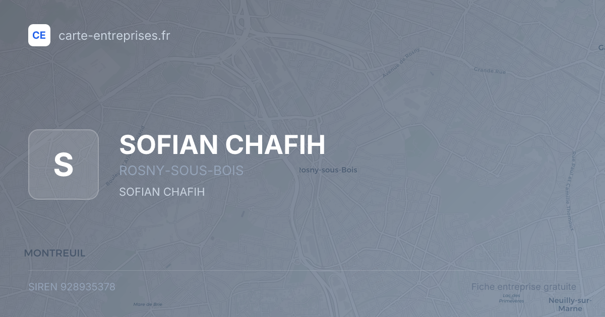 SOFIAN CHAFIH — 928935378 — fiche entreprise