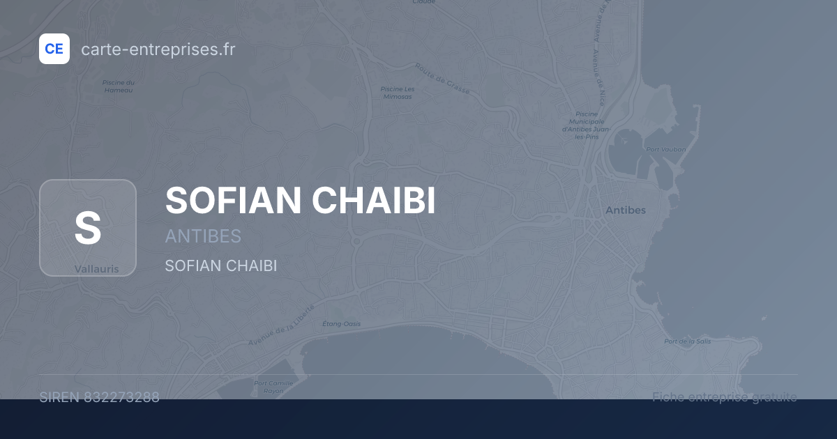 SOFIAN CHAIBI — 832273288 — fiche entreprise