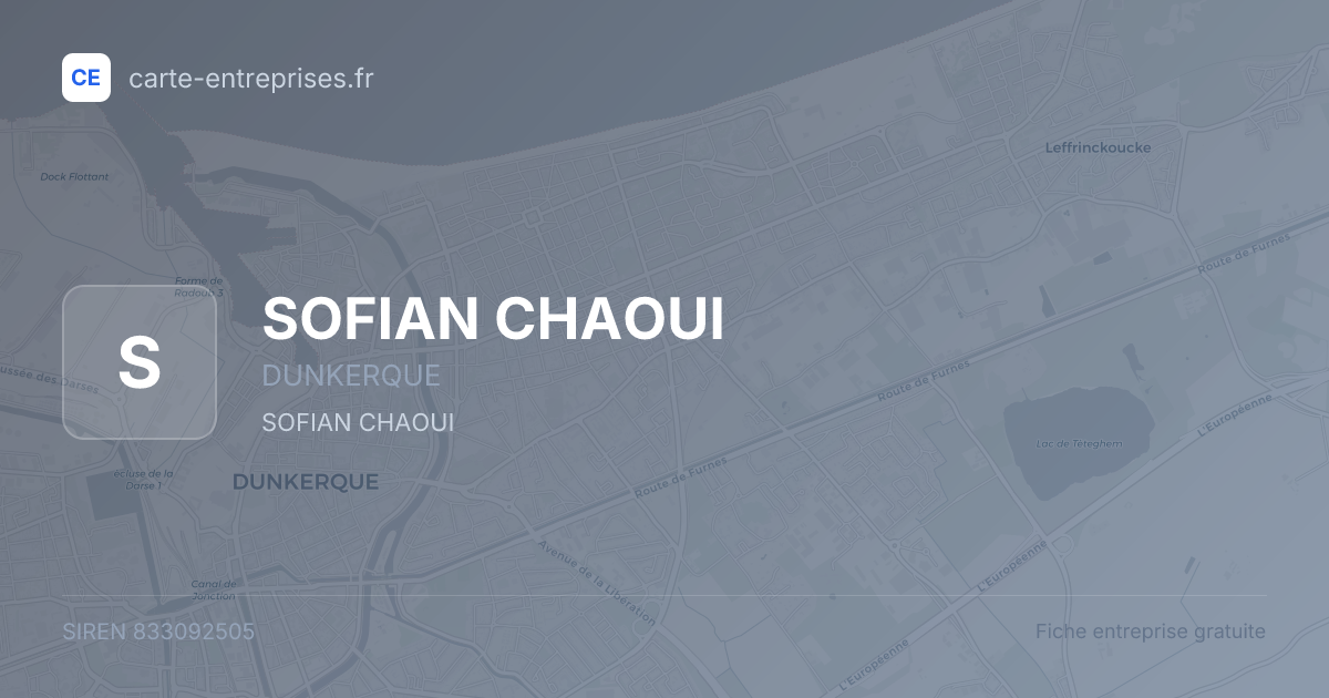 SOFIAN CHAOUI — 833092505 — fiche entreprise