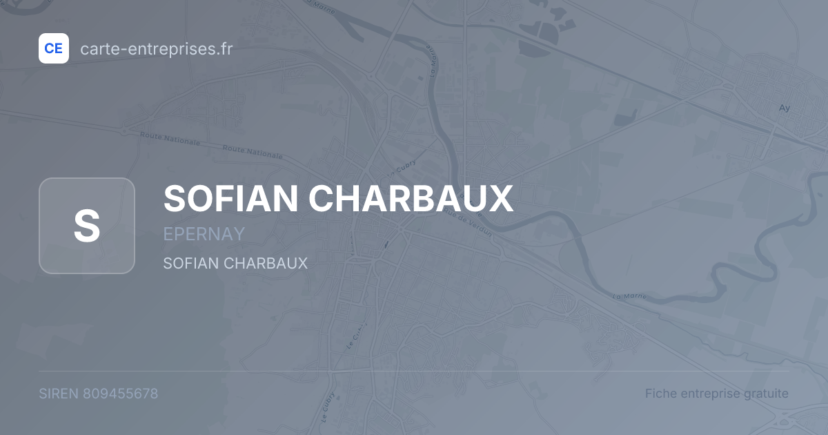 SOFIAN CHARBAUX — 809455678 — fiche entreprise
