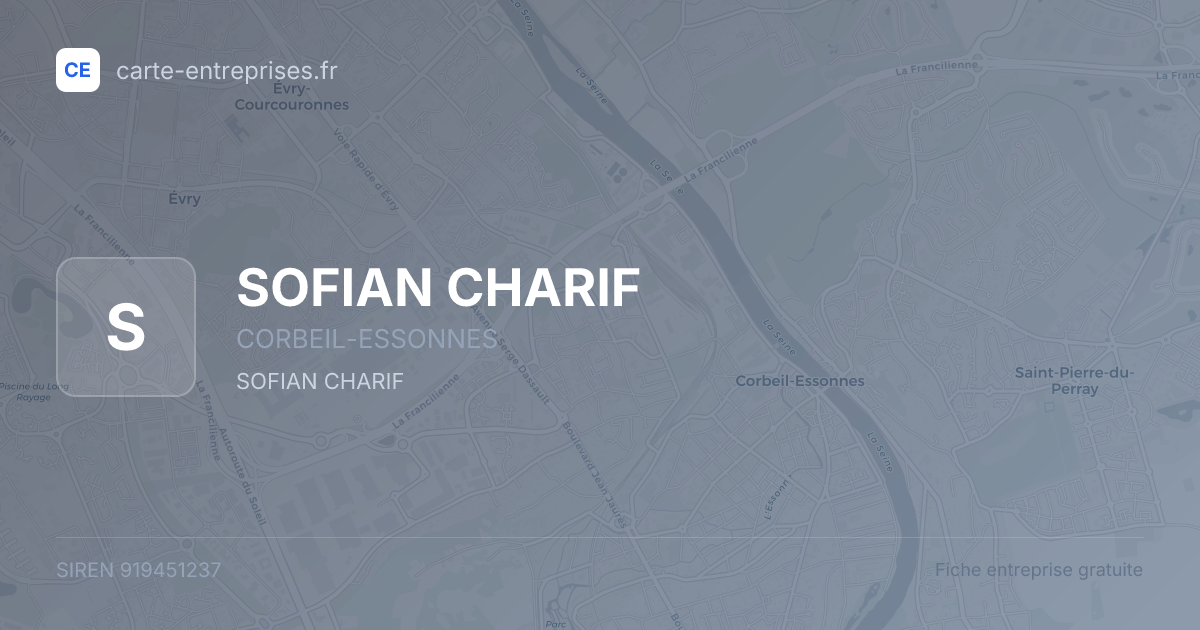 SOFIAN CHARIF — 919451237 — fiche entreprise