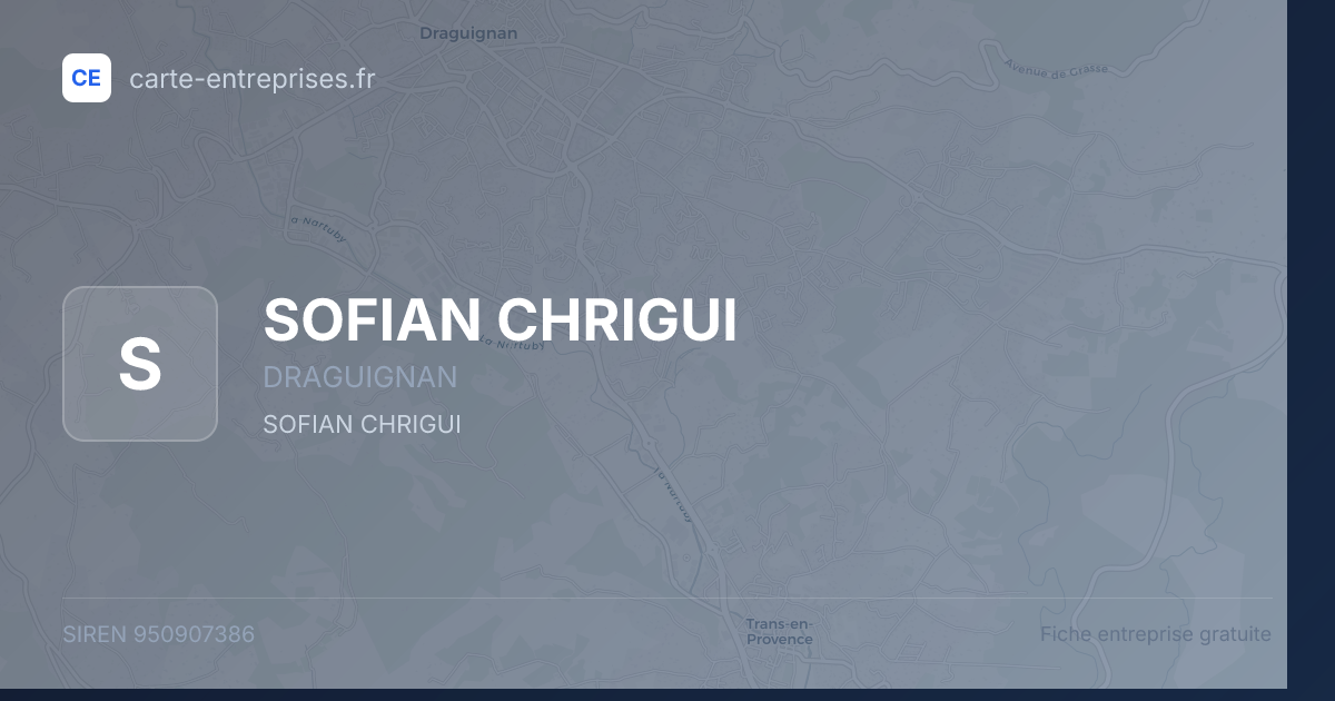 SOFIAN CHRIGUI — 950907386 — fiche entreprise