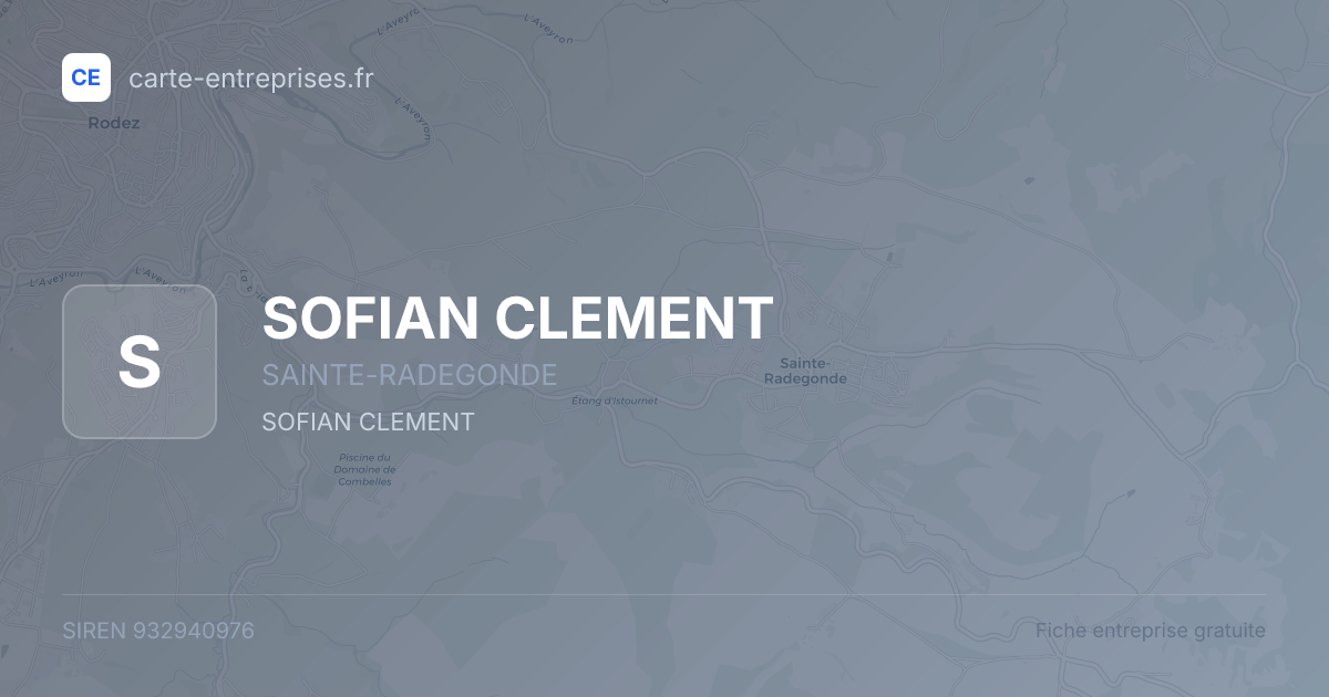 SOFIAN CLEMENT — 932940976 — fiche entreprise