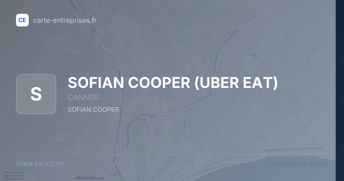SOFIAN COOPER (UBER EAT) — 892413709 — fiche entreprise