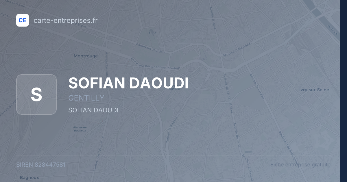 SOFIAN DAOUDI — 828447581 — fiche entreprise