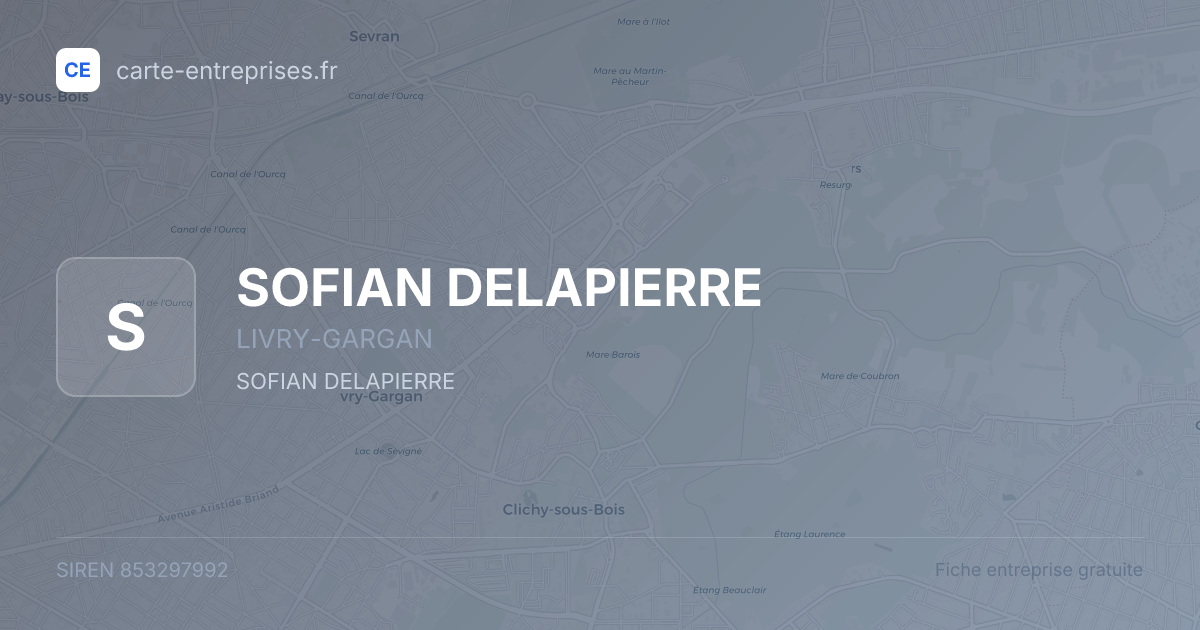 SOFIAN DELAPIERRE — 853297992 — fiche entreprise