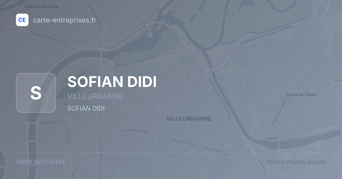 SOFIAN DIDI — 897575494 — fiche entreprise