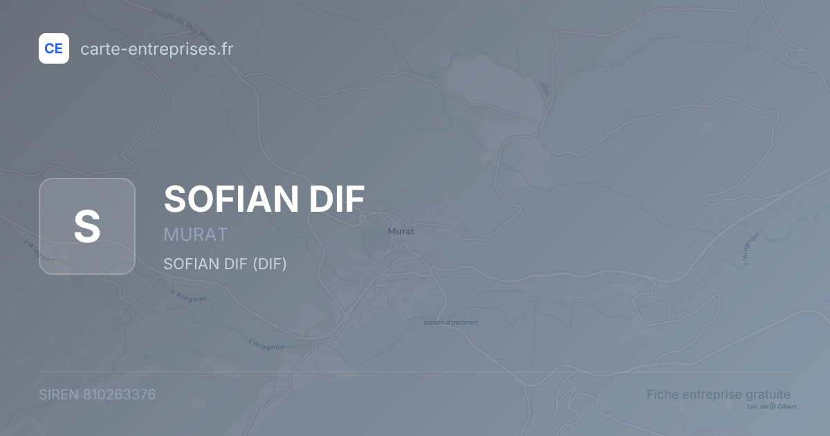 SOFIAN DIF — 810263376 — fiche entreprise