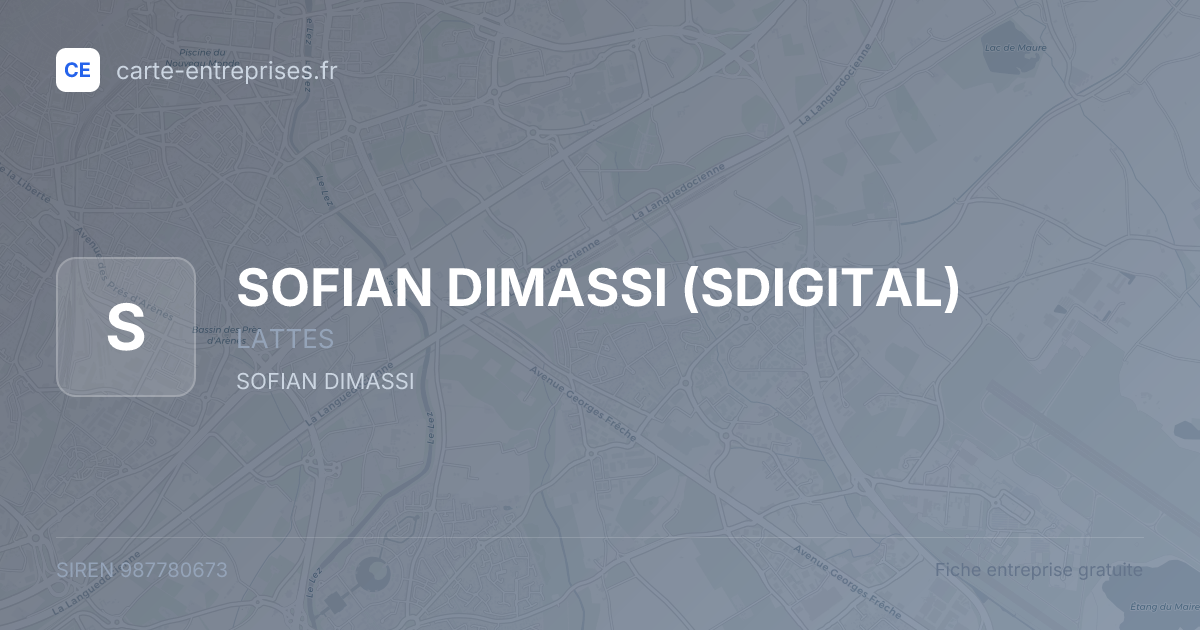 SOFIAN DIMASSI (SDIGITAL) — 987780673 — fiche entreprise