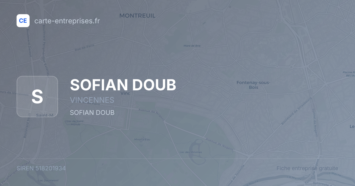 SOFIAN DOUB — 518201934 — fiche entreprise