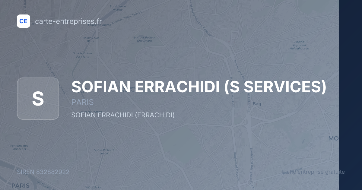SOFIAN ERRACHIDI (S SERVICES) — 832882922 — fiche entreprise