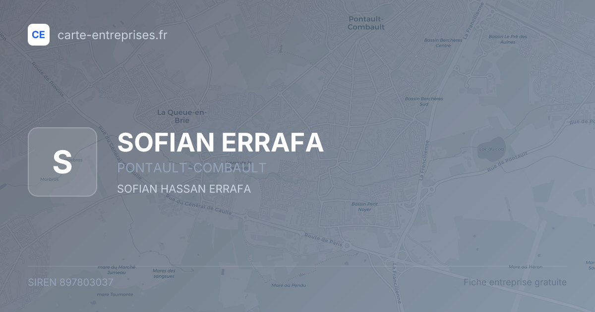 SOFIAN ERRAFA — 897803037 — fiche entreprise