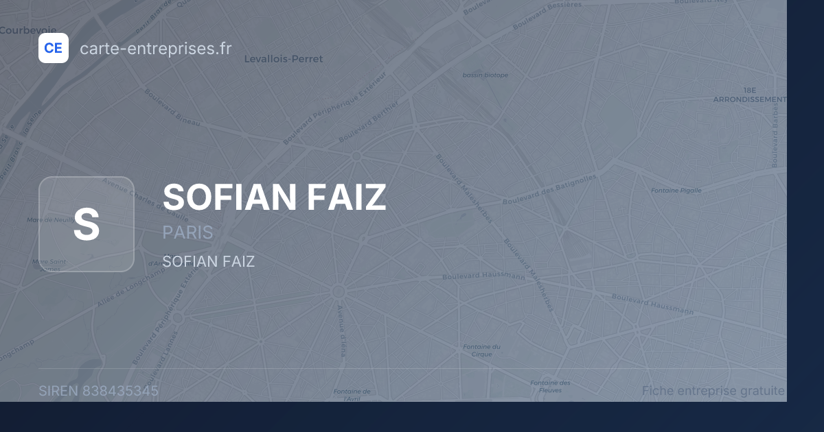 SOFIAN FAIZ — 838435345 — fiche entreprise