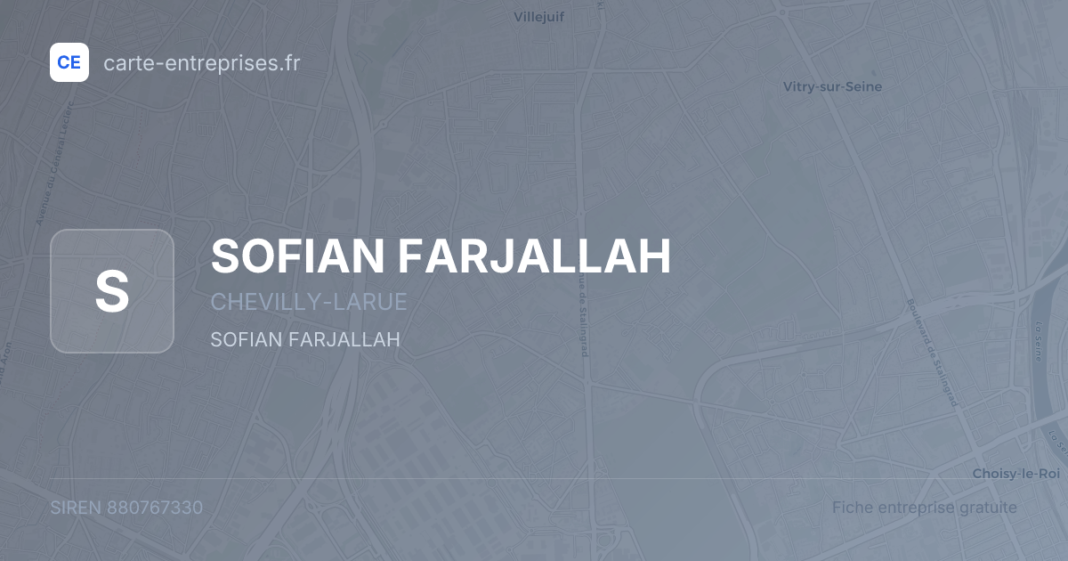SOFIAN FARJALLAH — 880767330 — fiche entreprise