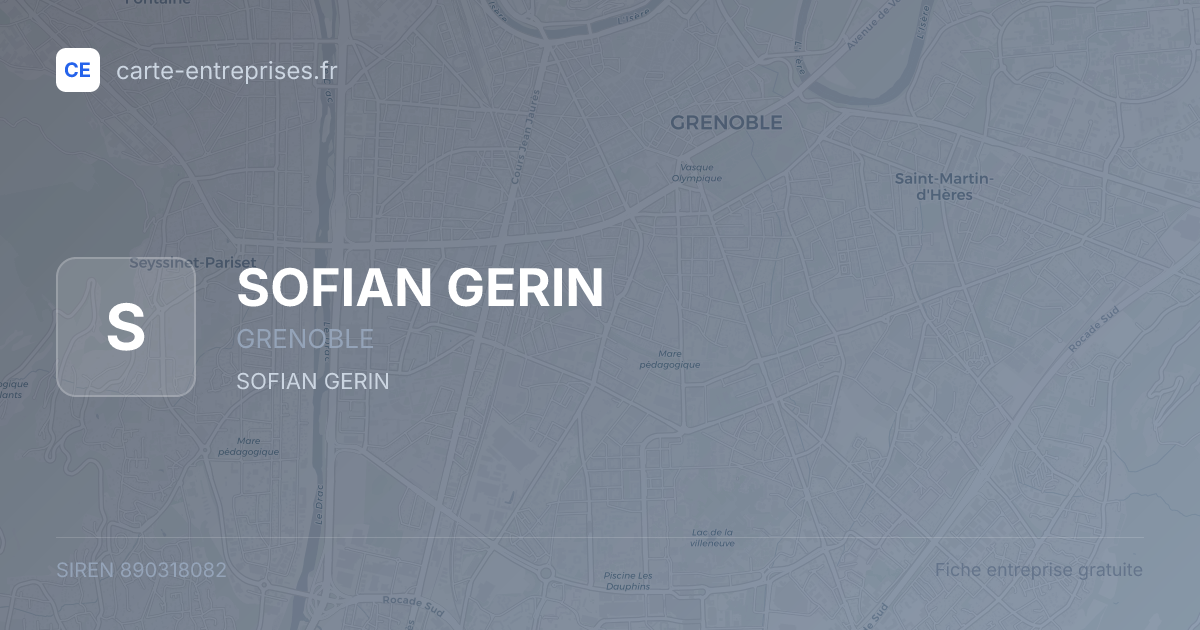 SOFIAN GERIN — 890318082 — fiche entreprise