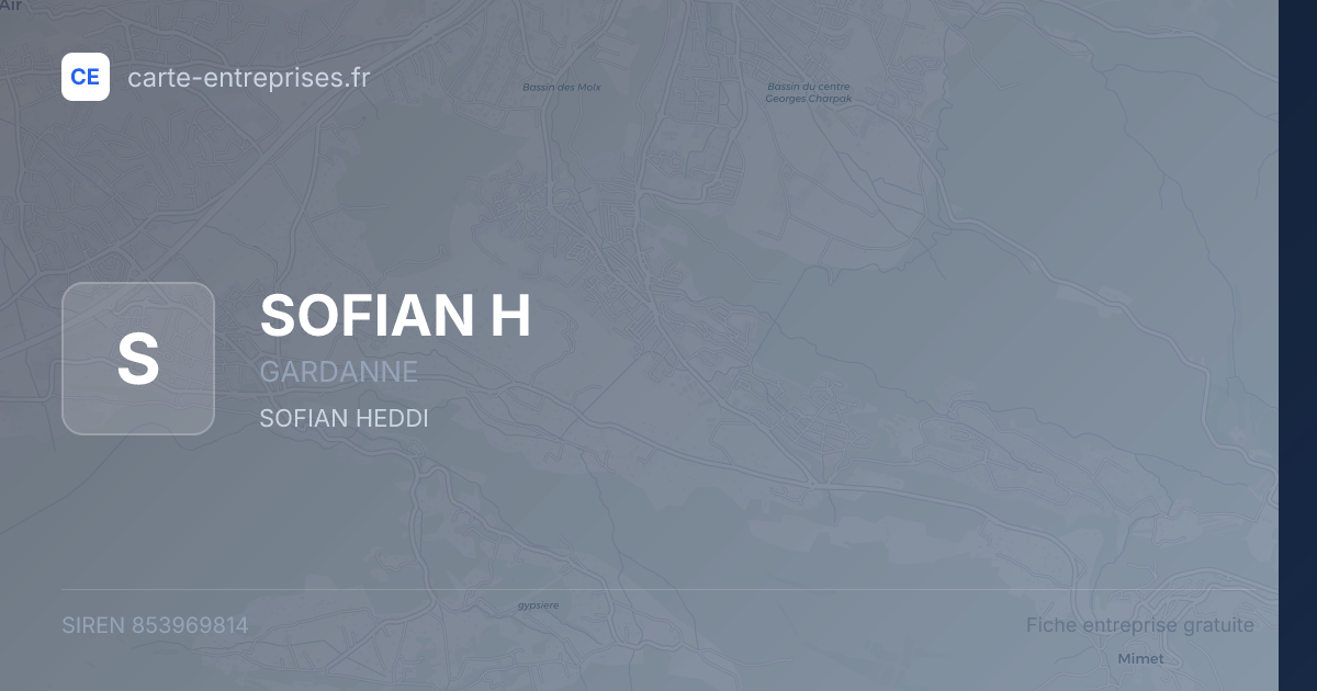 SOFIAN H — 853969814 — fiche entreprise