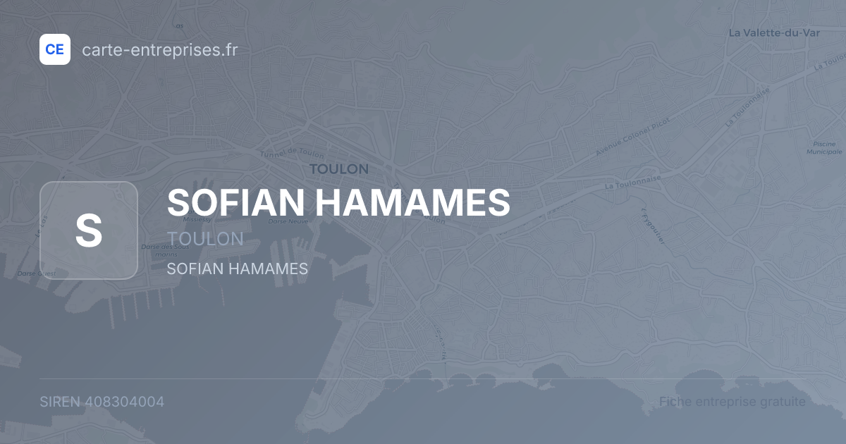 SOFIAN HAMAMES — 408304004 — fiche entreprise