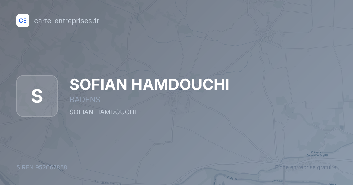 SOFIAN HAMDOUCHI — 952067858 — fiche entreprise