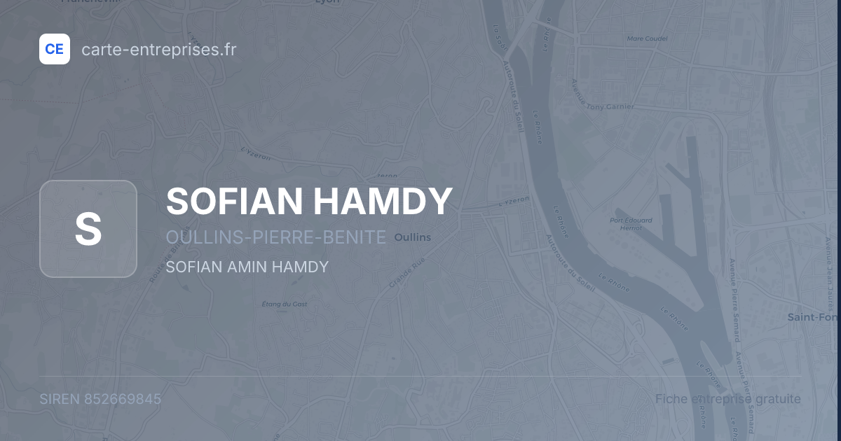 SOFIAN HAMDY — 852669845 — fiche entreprise