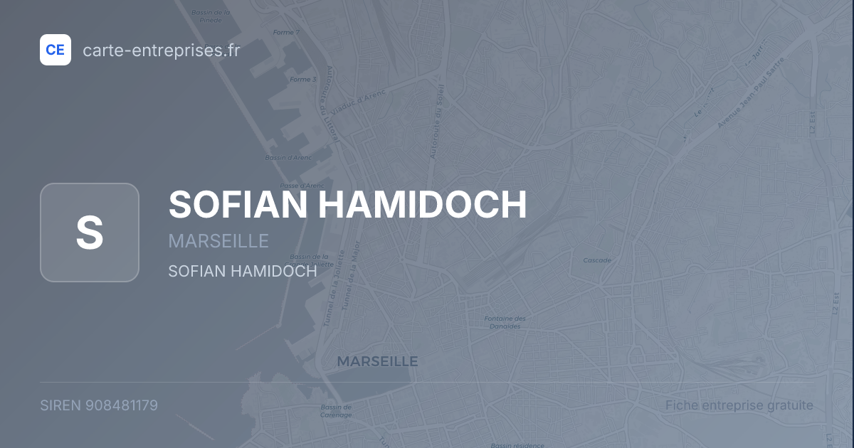 SOFIAN HAMIDOCH — 908481179 — fiche entreprise