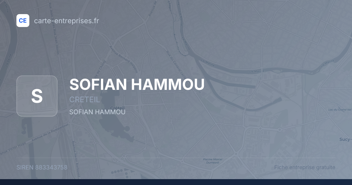 SOFIAN HAMMOU — 883343758 — fiche entreprise