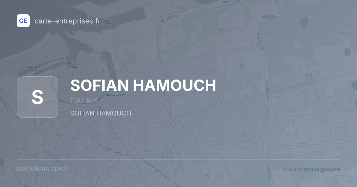 SOFIAN HAMOUCH — 891823262 — fiche entreprise