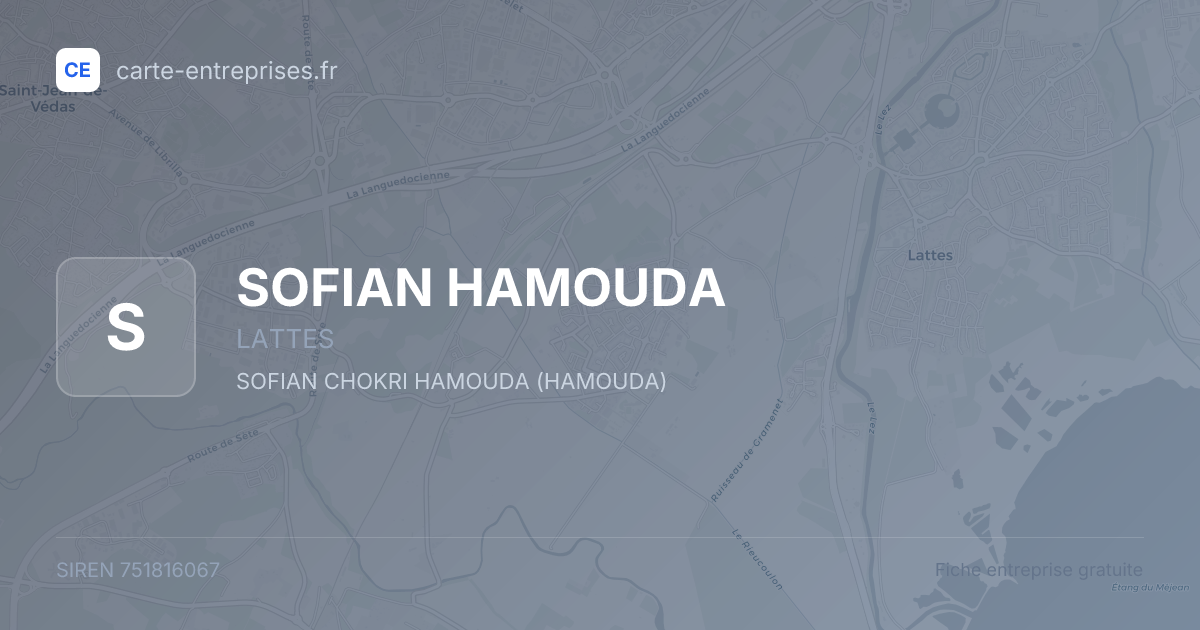 SOFIAN HAMOUDA — 751816067 — fiche entreprise