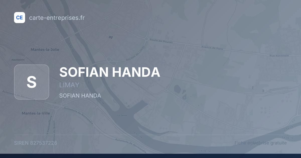 SOFIAN HANDA — 827537226 — fiche entreprise