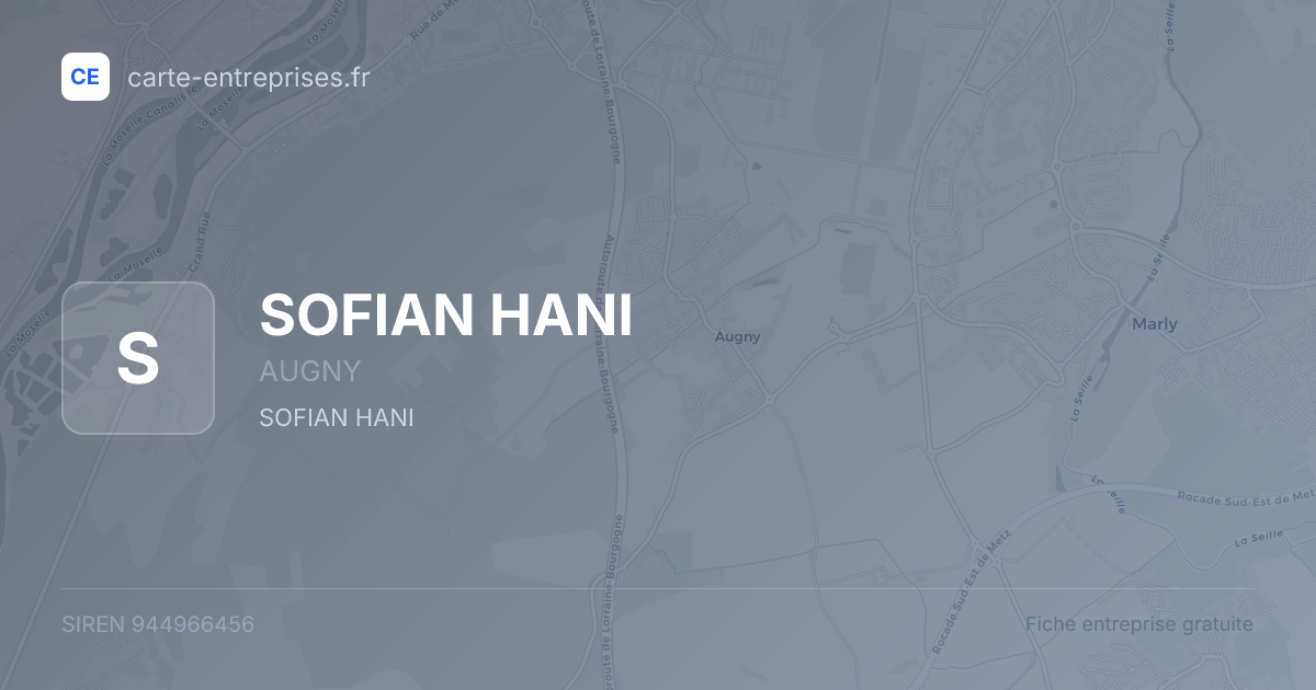 SOFIAN HANI — 944966456 — fiche entreprise