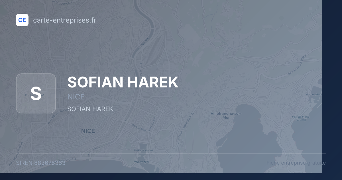 SOFIAN HAREK — 883676363 — fiche entreprise