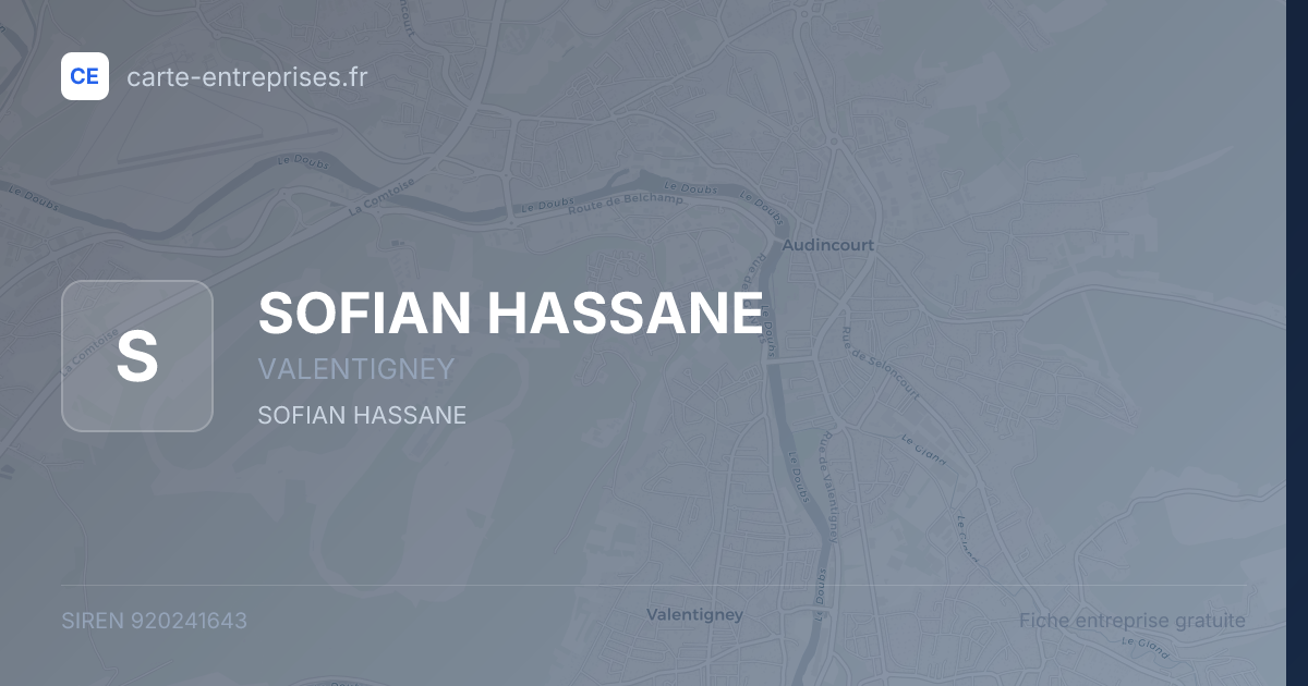 SOFIAN HASSANE — 920241643 — fiche entreprise