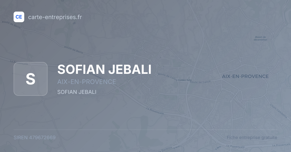 SOFIAN JEBALI — 479672669 — fiche entreprise