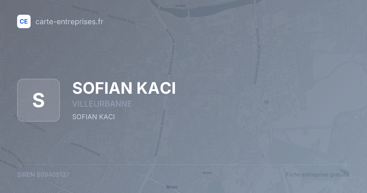 SOFIAN KACI — 809405137 — fiche entreprise